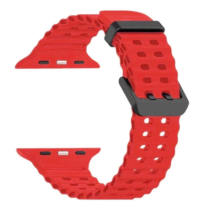 بند هاپلایت مدل Ocean Black Buckle HL مناسب برای اپل واچ سری Se/1/2/3/4/5/6/7/8/9/Ultra/Ultra2 سایز 42/44/45/49mm