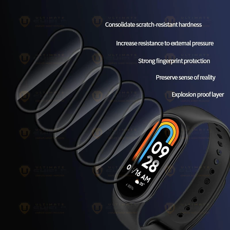 محافظ صفحه نمایش نانو آلتیمیت شیلد مدل Pmma-UL مناسب برای ساعت هوشمند شیائومی Mi band 10 بسته سه عددی