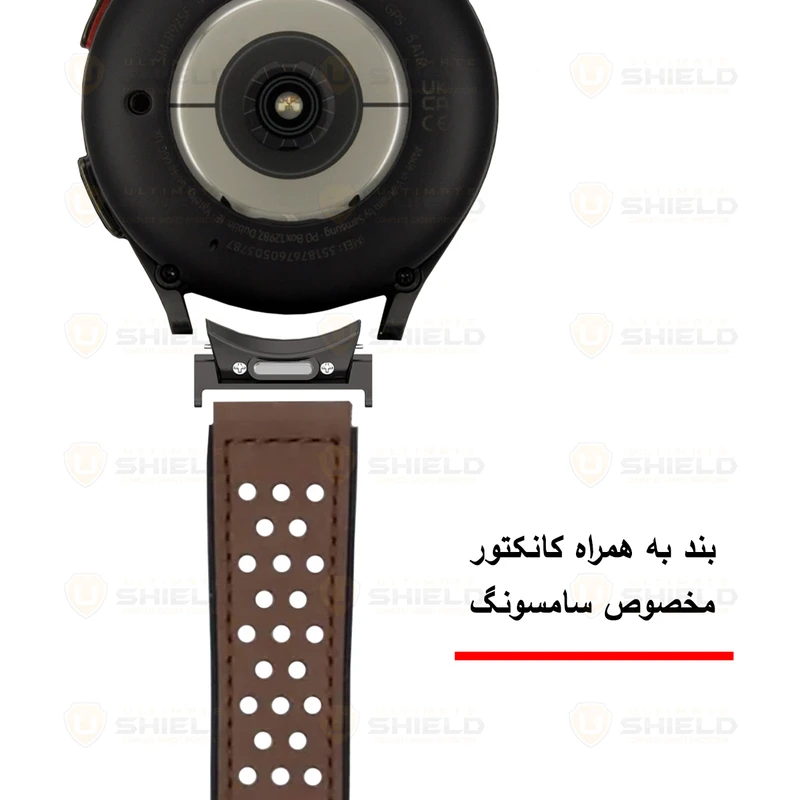 بند آلتیمیت شیلد مدل Dot Leather Mag BTN BK مناسب برای ساعت هوشمند سامسونگ Galaxy Watch 4/5/6/7 40/42/43/44/46/47mm