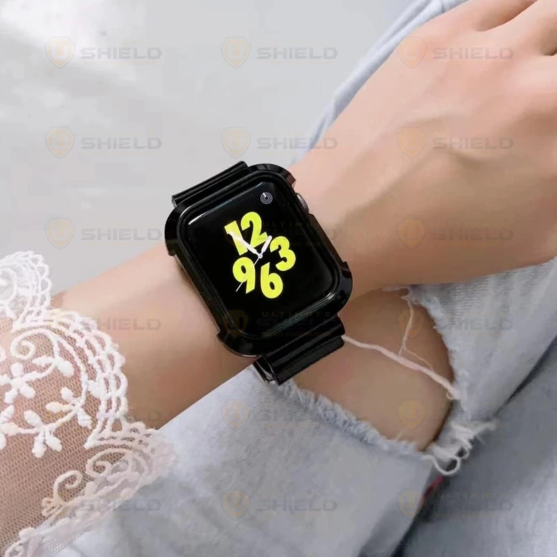 بند آلتیمیت شیلد مدل Transparent Shock مناسب برای اپل واچ 42 mm سری 1/2/3 به همراه کاور