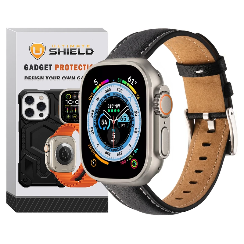 بند آلتیمیت شیلد مدل Leather SM SL مناسب برای اپل واچ 49 میلی متری سری Ultra / Ultra 2