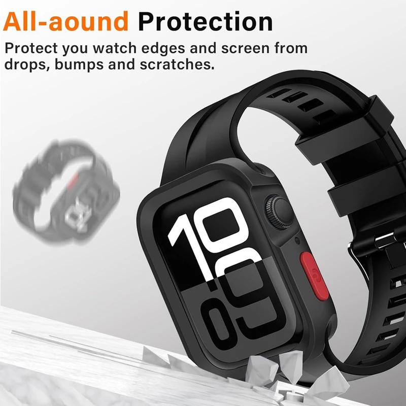 بند هاپلایت مدل Ocean Defender HL مناسب برای اپل واچ سری Se/1/2/3/4/5/6/7/8/9 سایز 42/44/45 میلیمتری به همراه کاور