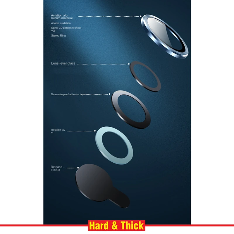 محافظ لنز دوربین هارد اند تیک مدل Ring Metal مناسب برای گوشی موبایل اپل Iphone 13 Pro / 13 Pro Max