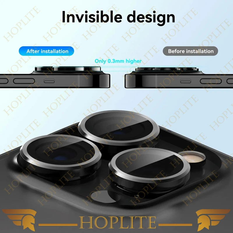 محافظ لنز دوربین هاپلایت مدل Ring-Metal-HL مناسب برای گوشی موبایل اپل Iphone 15 Pro