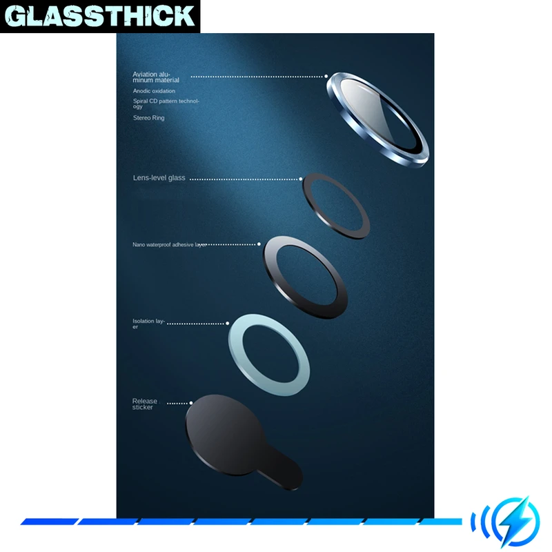 محافظ لنز دوربین گلستیک مدل Ring Metal مناسب برای گوشی موبایل اپل Iphone 13 Pro / 13 Pro Max