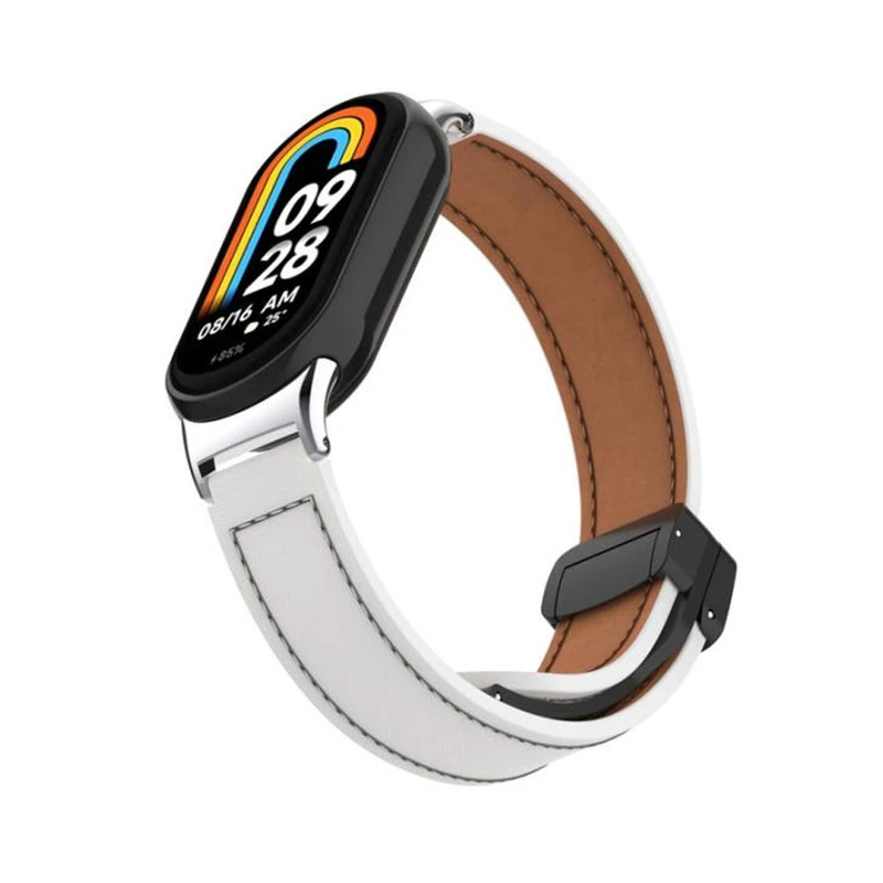 بند آکوآرا مدل Magnetic Leather مناسب برای مچ‌بند هوشمند شیائومی Mi Band 10