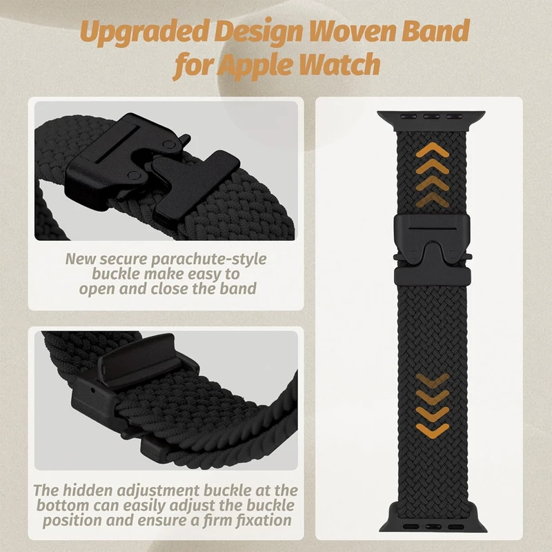 بند ساعت آکوآرا مدل Woven Parachute مناسب برای اپل واچ 49 mm سری Ultra