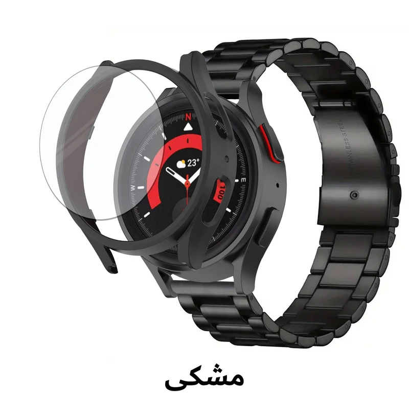 بند هاپلایت مدل 3Bead-GRD HL مناسب برای ساعت هوشمند سامسونگ Galaxy Watch 5 Pro 45mm به همراه کاور