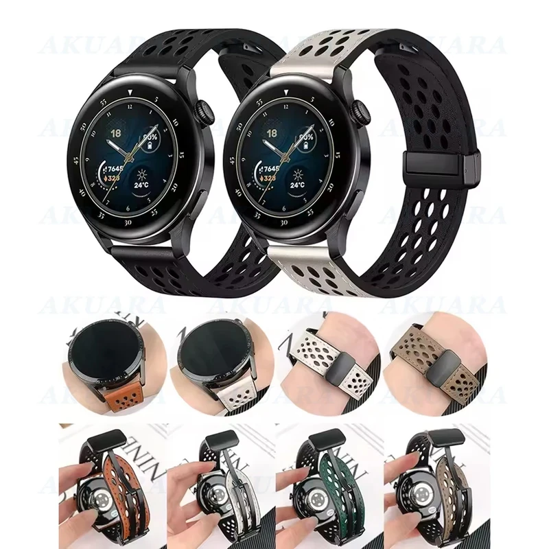 بند آکوآرا مدل Hole-Learther-MAG AK مناسب برای ساعت هوشمند شیائومی Redmi Watch 5 Active / Redmi Watch 5 Lite 22mm