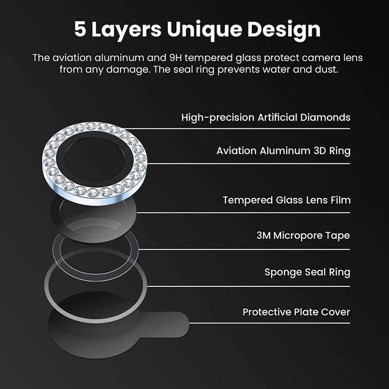 محافظ لنز دوربین پلاس مدل Ring Diamond PL مناسب برای گوشی موبایل سامسونگ Galaxy A06