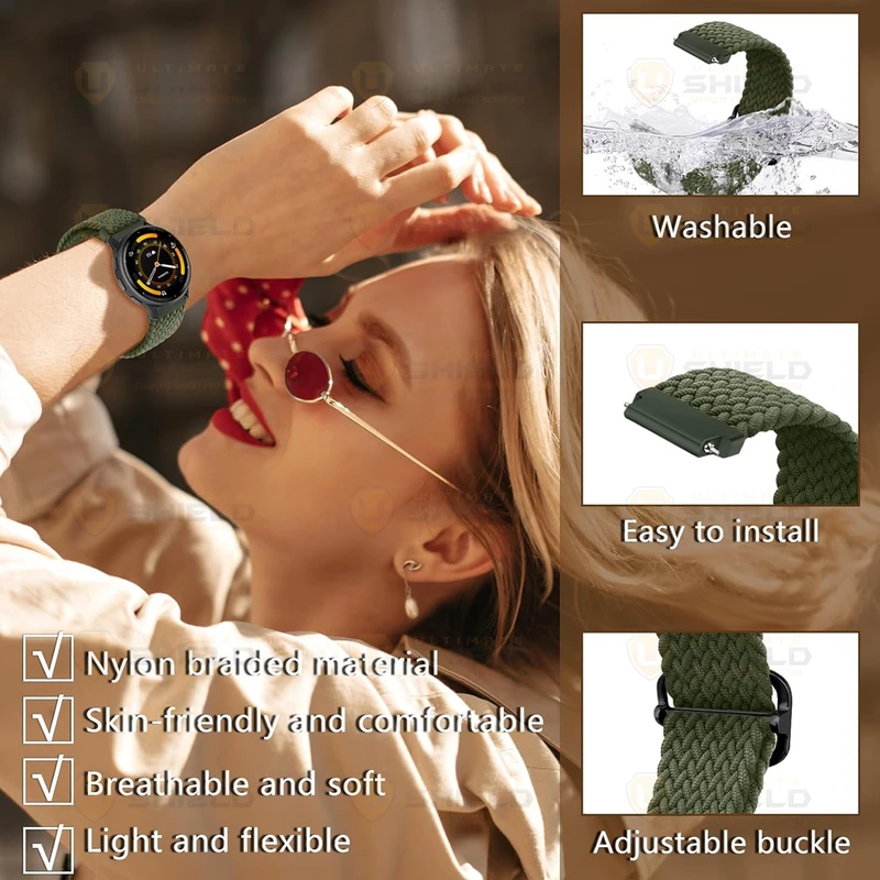 بند آلتیمیت شیلد مدل Braided LP TW مناسب برای ساعت هوشمند تی‌ سی‌ اچ HD1 3D Hero 1 22mm
