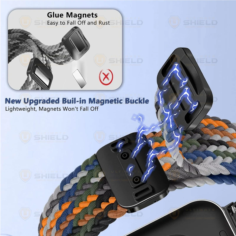 بند آلتیمیت شیلد مدل Braided Magsolo TW مناسب برای ساعت هوشمند گلوریمی  M1 Pro / M2 / M2 Pro / M2 Max / GS1 Pro / GS2 / GR1 / GS1 Pro / GS2 / GS2 / GS2 SE / GX Race / GS2 X 22mm