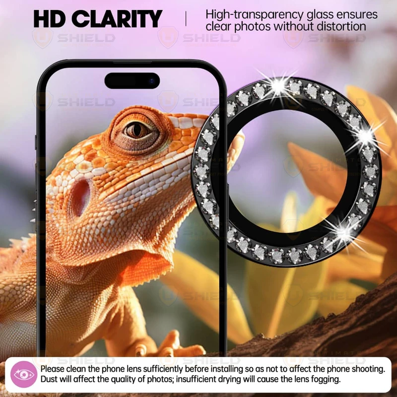 محافظ لنز دوربین آلتیمیت شیلد مدل RNG Diamond UL مناسب برای گوشی موبایل اپل iPhone 17
