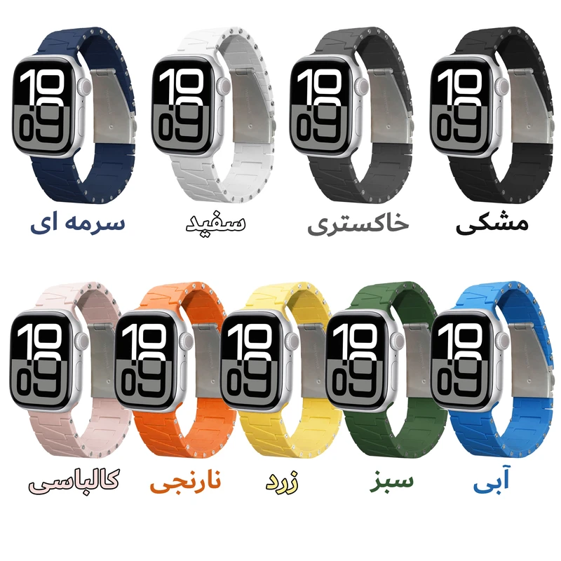 بند هاپلایت مدل Silicone Bead HL مناسب برای اپل واچ سری Se/1/2/3/4/5/6/7/8/9 سایز 42/44/45 میلیمتری