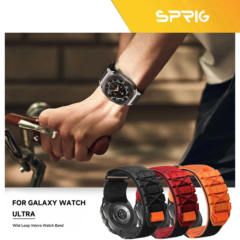 بند اسپریگ مدل Nylon Outdoor مناسب برای ساعت هوشمند سامسونگ Galaxy Watch 7 Ultra 47mm