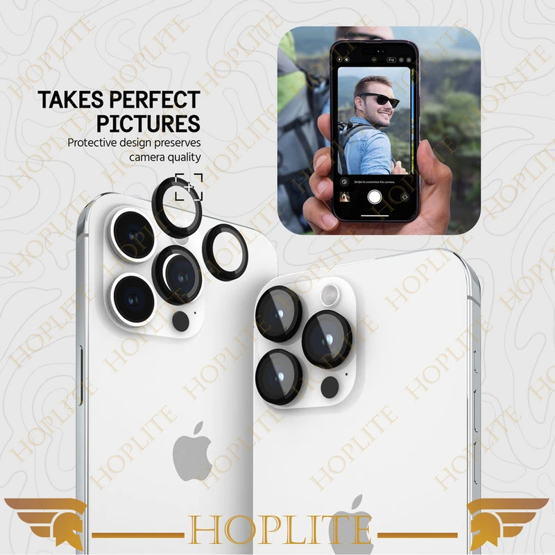 محافظ لنز دوربین هاپلایت مدل Ring-Metal-HL مناسب برای گوشی موبایل اپل Iphone 15 Pro
