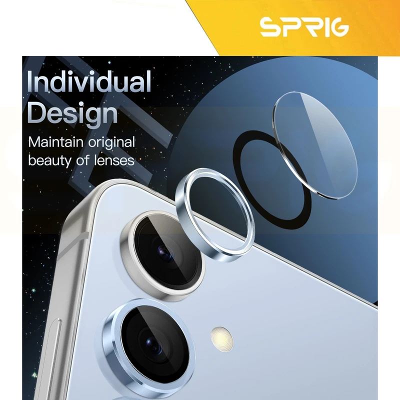 محافظ لنز دوربین اسپریگ مدل Ring metal مناسب برای گوشی موبایل سامسونگ Galaxy S25 FE