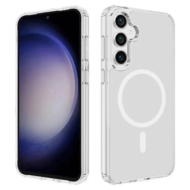 کاور هاپلایت مدل MagSafe Clear HL مناسب برای گوشی موبایل سامسونگ Galaxy S24 FE به همراه محافظ لنز دوربین