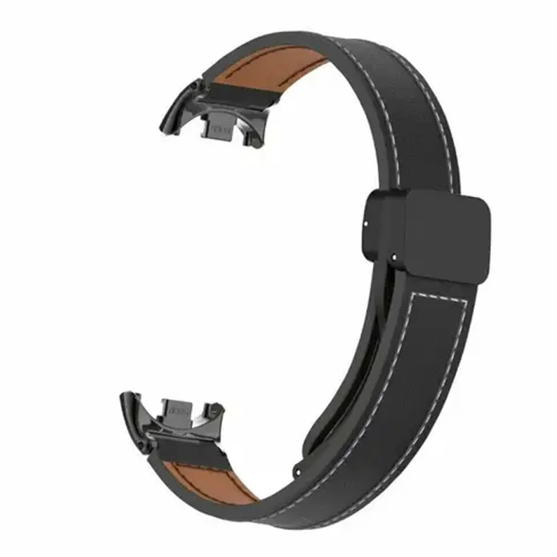 بند آکوآرا مدل Magnetic Leather مناسب برای مچ‌بند هوشمند شیائومی Mi Band 8/9/10