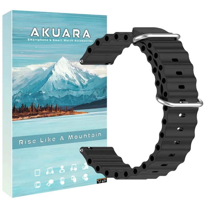 بند ساعت آکوآرا مدل Ocean AK مناسب برای ساعت هوشمند میبرو لایت 2 / لایت 3 / لایت 3 پرو سایز 22mm