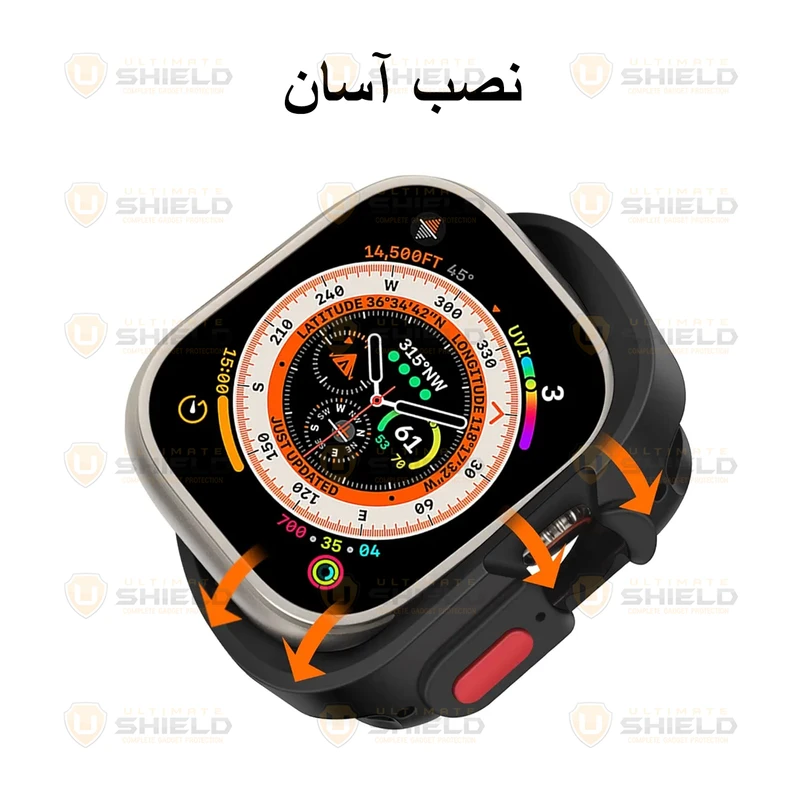 بند آلتیمیت شیلد مدل Hyper Defender مناسب برای اپل واچ 49 میلی متری سری Ultra 2 به همراه کاور