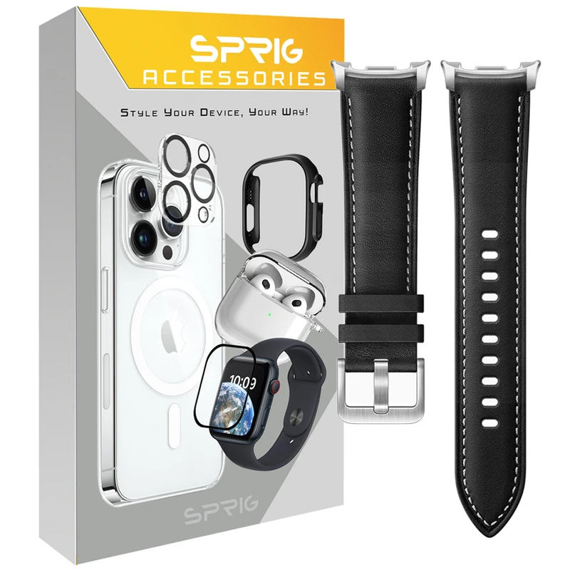 بند اسپریگ مدل Leather SMP W8 مناسب برای ساعت هوشمند سامسونگ Galaxy Watch 8 40mm / 8 44mm