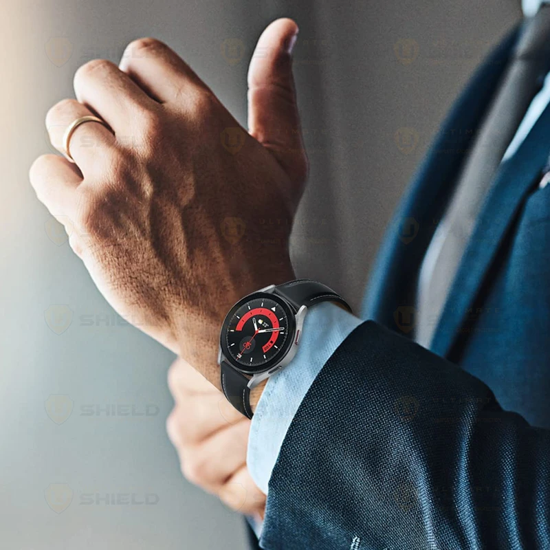 بند آلتیمیت شیلد مدل Leather SM مناسب برای ساعت هوشمند سامسونگ Galaxy Watch 6 Classic 47mm
