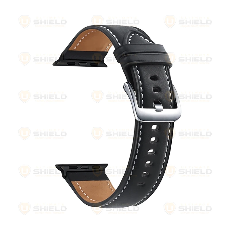 بند آلتیمیت شیلد مدل Leather SM BK مناسب برای اپل واچ 42 میلی متری سری 1/2/3
