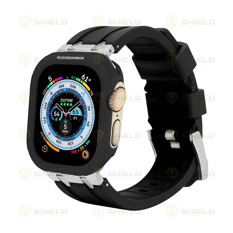 بند آلتیمیت شیلد مدل Stylish Rugged مناسب برای اپل واچ 49 میلی‌متری سری Ultra به همراه کاور