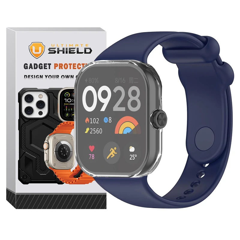 بند آلتیمیت شیلد مدل Special Jelly GRD CL مناسب برای ساعت هوشمند شیائومی Redmi watch 4 به همراه کاور