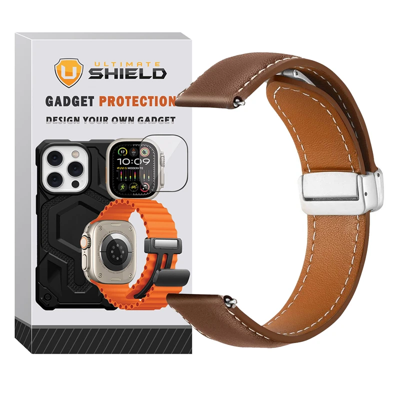 بند آلتیمیت شیلد مدل MAG Leather TW مناسب برای ساعت هوشمند تی سی اچ HD2 3D Hero 2 22mm