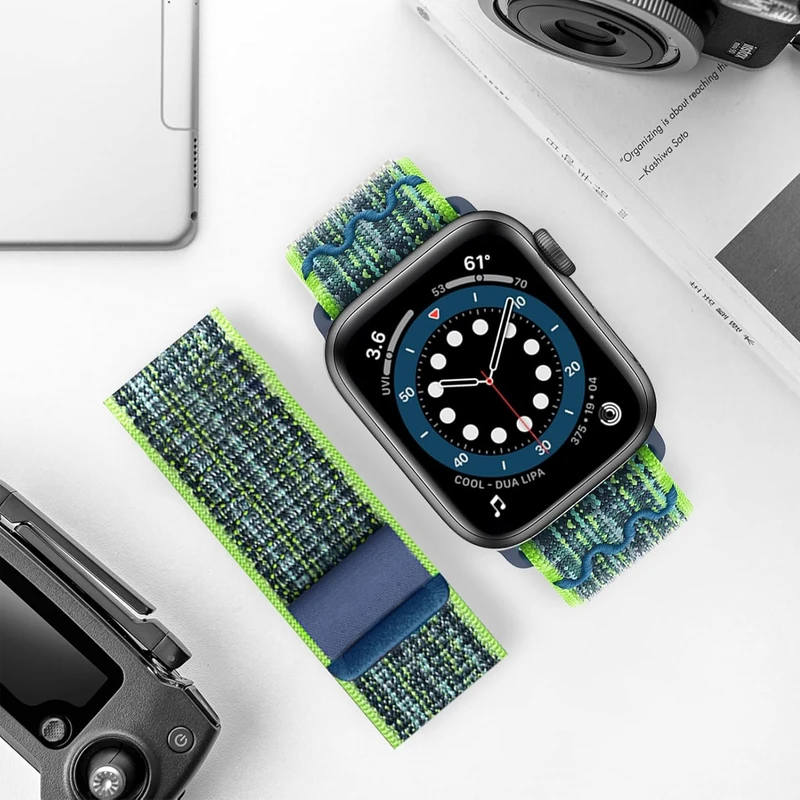 بند اسپریگ مدل Nylon NK Rugged مناسب برای اپل واچ سایز 45mm سری SE2021/7/8/9 به همراه کاور