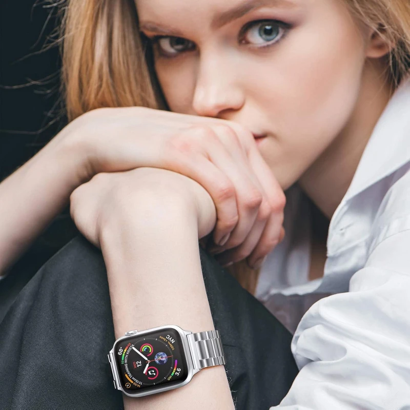 بند هاپلایت مدل 3Bead LUX HL مناسب برای اپل واچ Series SE 2022 Aluminum Case 40mm / SE 2021 Aluminum Case 40mm / Series 5 40mm / Series 6 40mm / Series 4 40mm به همراه کاور