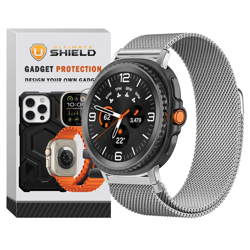 بند آلتیمیت شیلد مدل Milanese NV8 مناسب برای ساعت هوشمند سامسونگ Galaxy Watch 8 40mm / Galaxy Watch 8 44mm / Galaxy Watch 8 Classic 46mm
