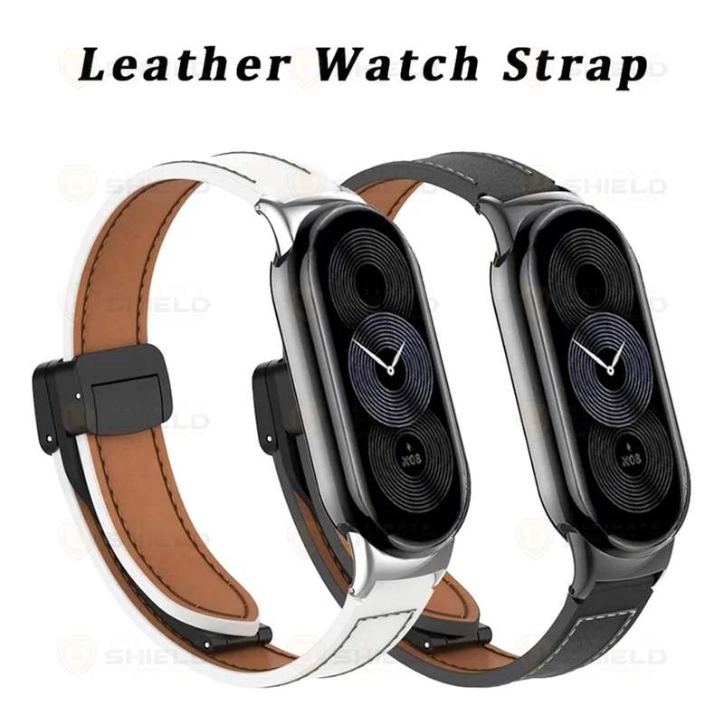 بند آلتیمیت شیلد مدل Leather MGN مناسب برای ساعت هوشمند شیائومی  Mi Band 8 12mm