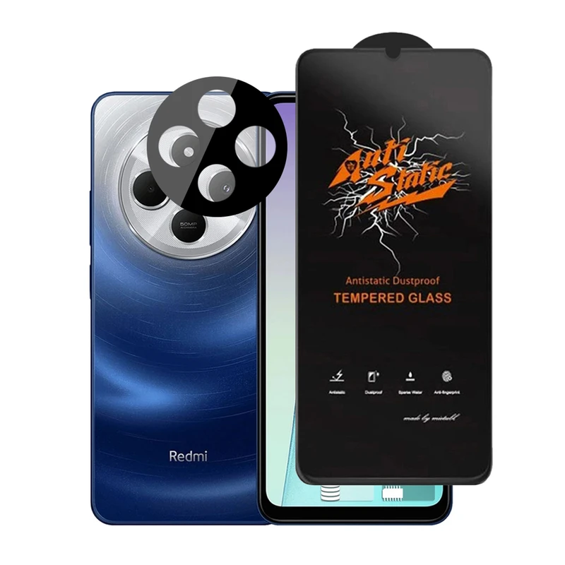 محافظ صفحه نمایش آکوآرا مدل PremiumAntis-3D مناسب برای گوشی موبایل شیائومی Redmi 14C به همراه محافظ لنز دوربین