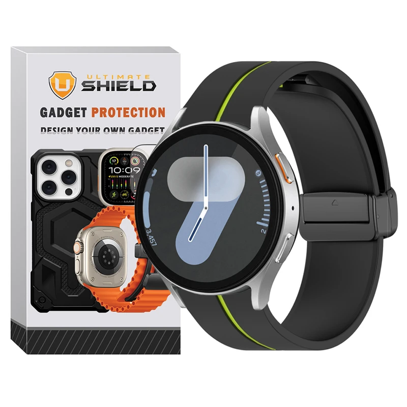 بند آلتیمیت شیلد مدل Green Line مناسب برای ساعت هوشمند سامسونگ Galaxy Watch 4 44mm