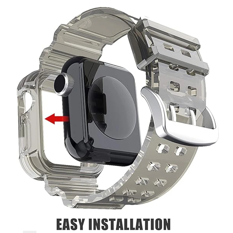 بند پلاس مدل Transparent Shock PL مناسب برای اپل واچ Series 10 42mm Aluminum
