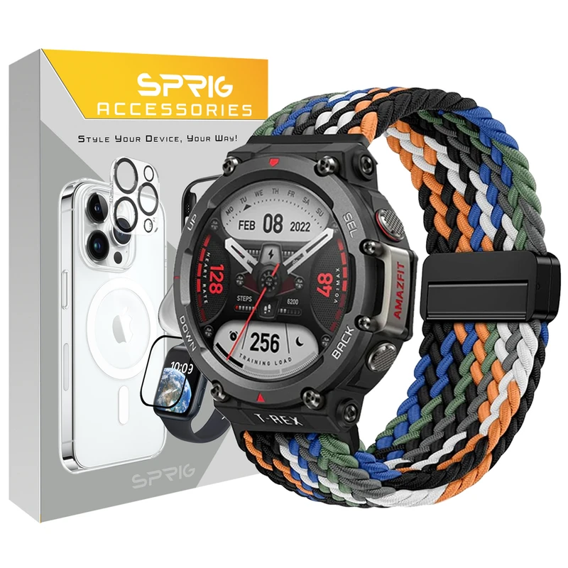 بند اسپریگ مدل Braided solo Magnet TRX مناسب برای ساعت هوشمند امیزفیت Trex 2 47mm