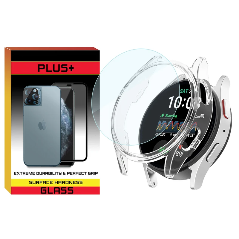 کاور پلاس مدل PC Bumper PL مناسب برای ساعت هوشمند سامسونگ Galaxy Watch 7 44mm به همراه محافظ صفحه نمایش