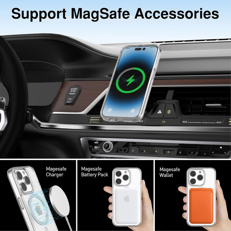کاور هاپلایت مدل MagSafe Clear HL مناسب برای گوشی موبایل اپل iPhone 15 Pro به همراه محافظ صفحه نمایش