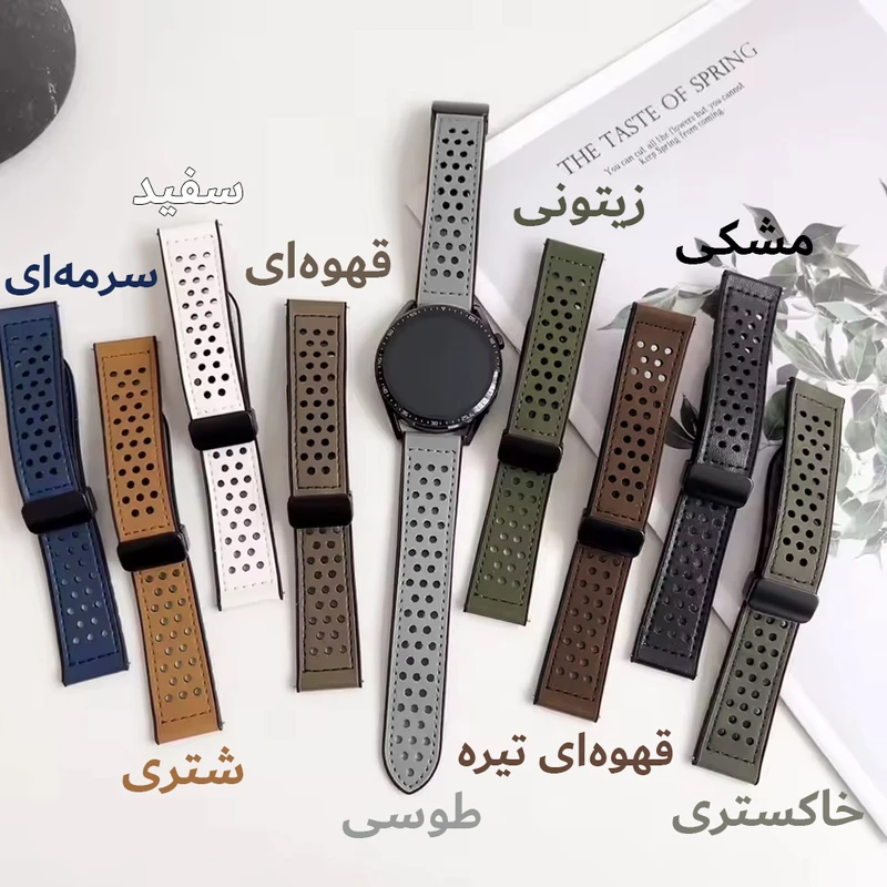 بند هاپلایت مدل Hole Leather Magnet HL TW مناسب برای ساعت هوشمند سامسونگ Galaxy Gear S3 Frontier SM-R760 / Neo R381 / Live 382