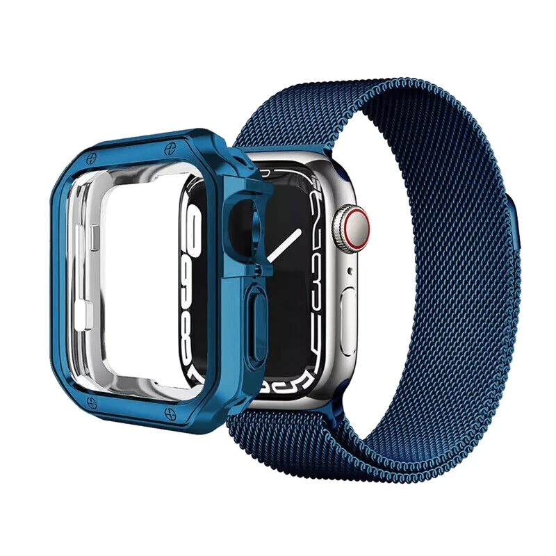 بند هاپلایت مدل Milanese LUX HL مناسب برای اپل واچ Series 9 Aluminum 41mm / Series 8 Aluminum 41mm / Series 7 Aluminum 41mm به همراه کاور