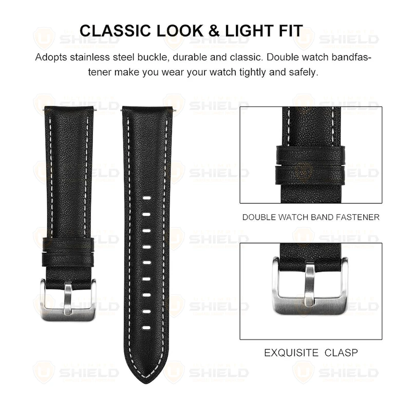 بند آلتیمیت شیلد مدل Leather SM TW مناسب برای ساعت هوشمند شیائومی آی می لب W02 22mm