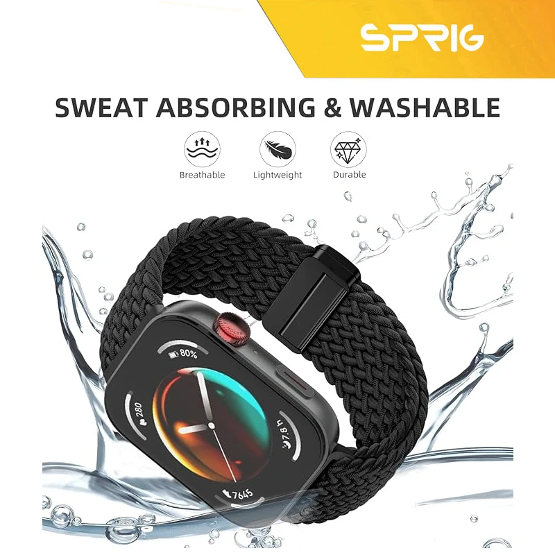 بند اسپریگ مدل Braided SL Magnet HWF-BK مناسب برای ساعت هوشمند هوآوی Fit 3/Fit 4/Fit 4 Pro 30mm