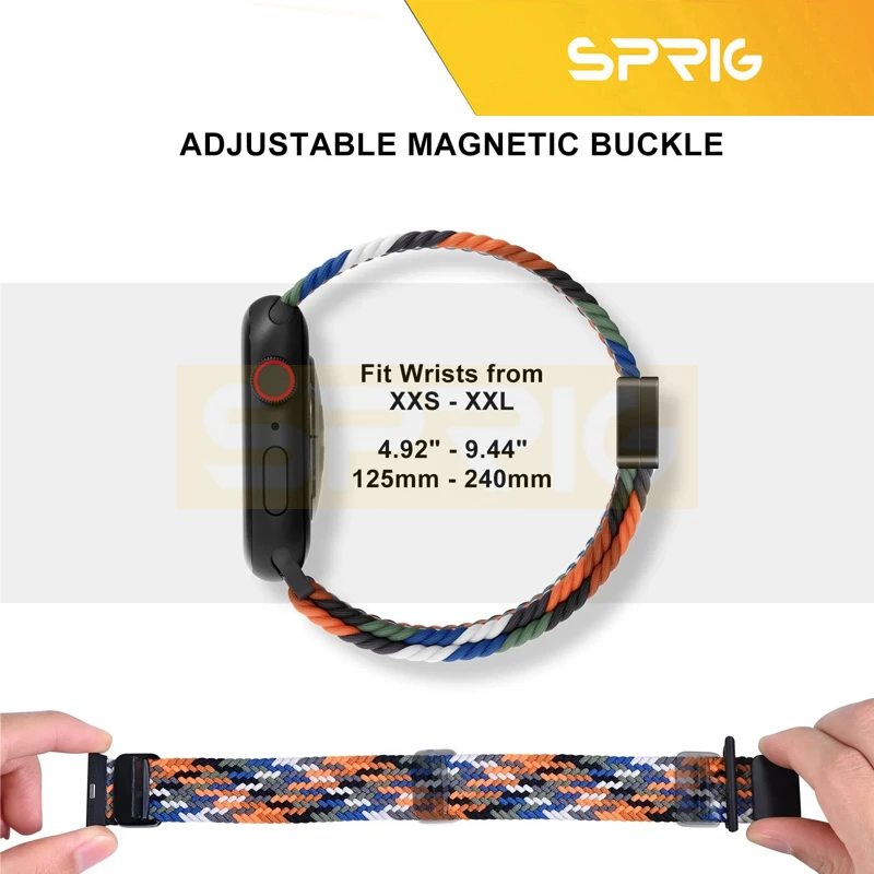 بند اسپریگ مدل Braided Solo Magnet مناسب برای اپل واچ 45 میلی متری سری 7