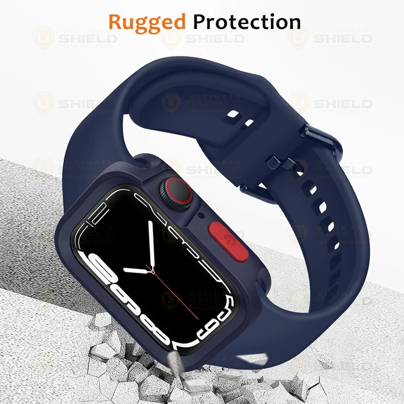 بند آلتیمیت شیلد مدل Stylish Defender مناسب برای اپل واچ 45 mm سری 7/8/9 به همراه کاور