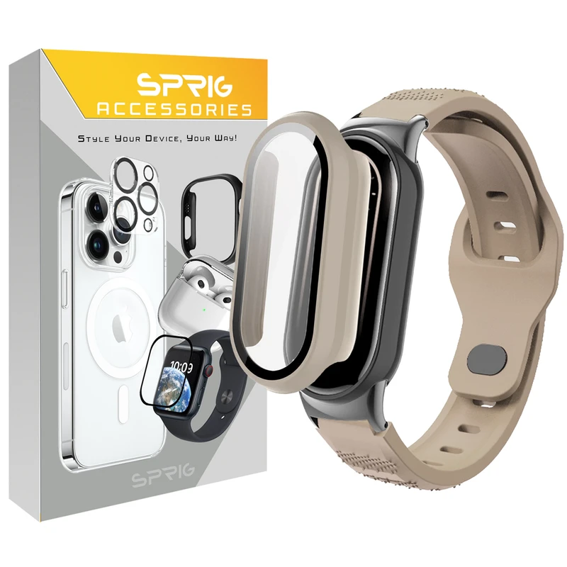 بند اسپریگ مدل Spig Sport Special GD مناسب برای ساعت هوشمند شیائومی Mi band 9 12mm به همراه کاور