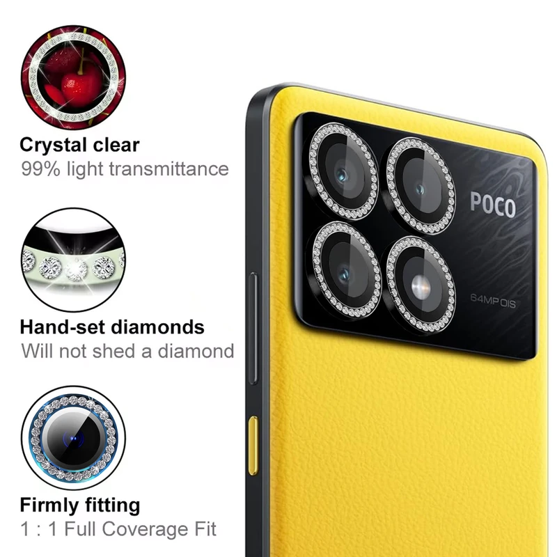 محافظ لنز دوربین رینگی هاپلایت مدل Diamond Protector HL مناسب برای گوشی موبایل شیائومی Poco X6 Pro