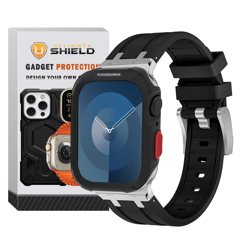 بند آلتیمیت شیلد مدل Stylish Rugged مناسب برای اپل واچ 45 میلی متری سری 8/9 به همراه کاور